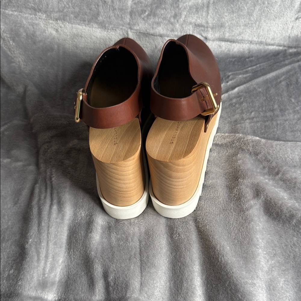 Stella McCartney Brown Leather Platform Shoes - Picture 3 of 7